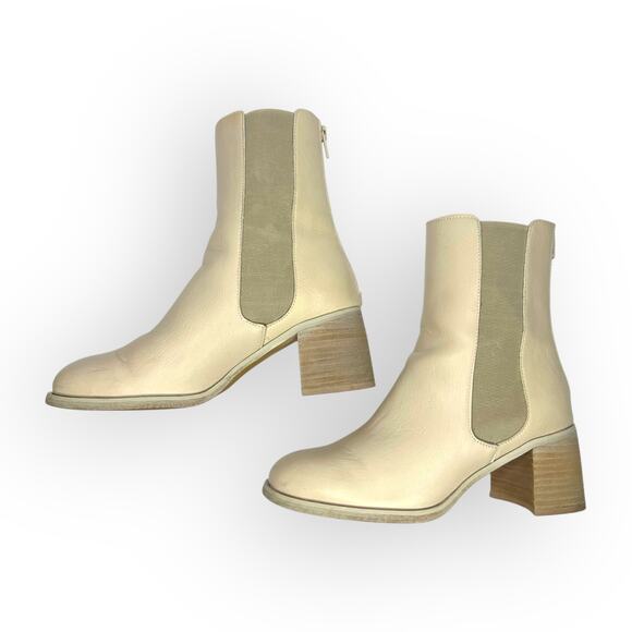 Oasis Society Women's Cora Tall Ankle Boot Size 7.5 Off White Chelsea Bootie - Picture 4 of 11